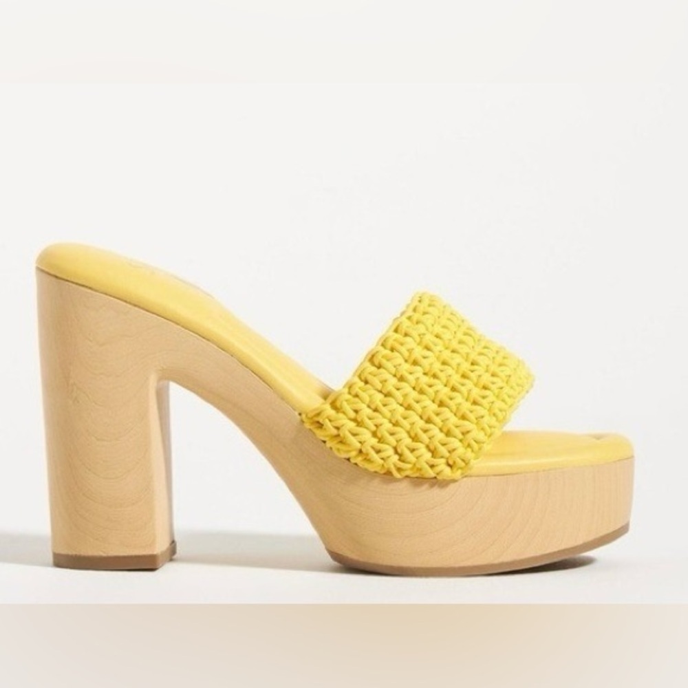 Franco x Anthropologie Yellow Platform Clog Sandals Wendy NWOT Size 8✨